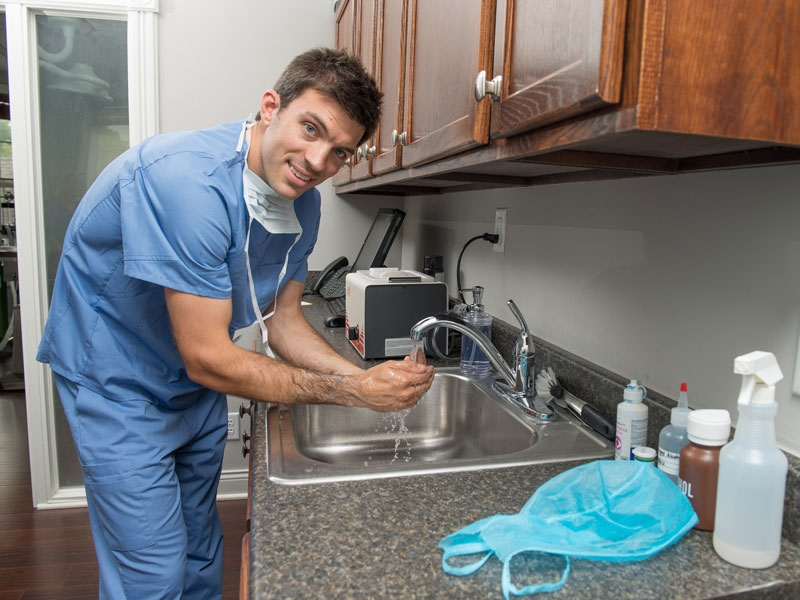 Pre-surgical scrub... Pre-surgical scrub...